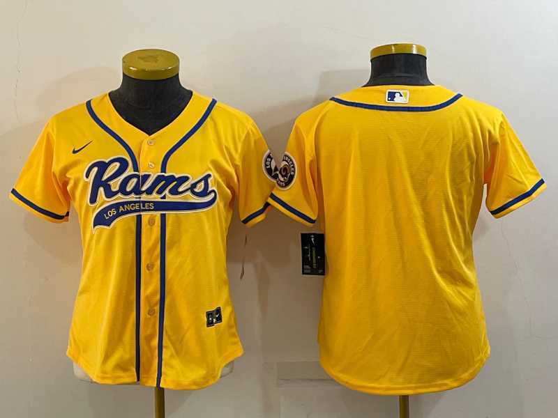 Women's Los Angeles Rams Blank Yellow With Patch Cool Base Stitched Baseball Jersey,We sell and wholesale Women's Los Angeles Rams Blank Yellow With Patch Cool Base Stitched Baseball Jersey on line form chian!